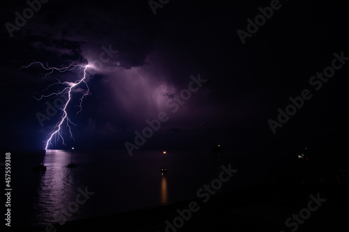 Thunderstorm in Strombli, Sicily, Italy
