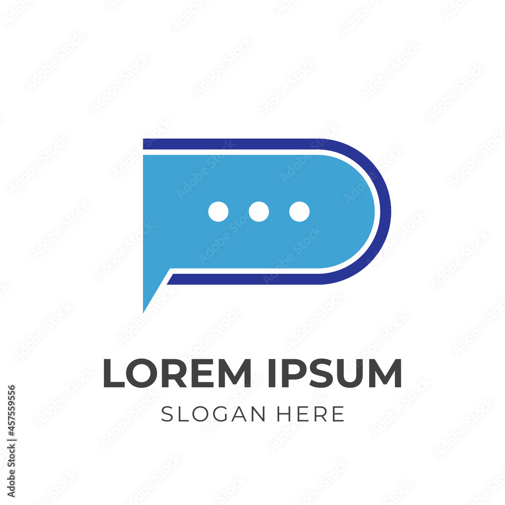 chat logo design with flat blue color style chat logo design with flat blue color style