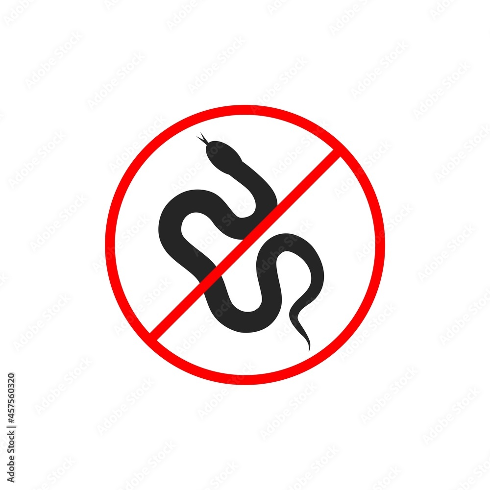 Simple No Snake sign isolated on white background Simple No Snake sign isolated on white background