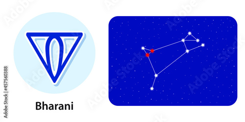 Horoscope. Future Predictions. Names and Symbols. Jyotish, Vedic or Hindu Astrology. Constellation of stars in Sky Background. Lunar Mansions. 