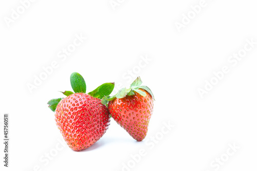 Wallpaper Mural Two strawberries isolated on white background with copy space. Fruit  have high vitamins. Torontodigital.ca