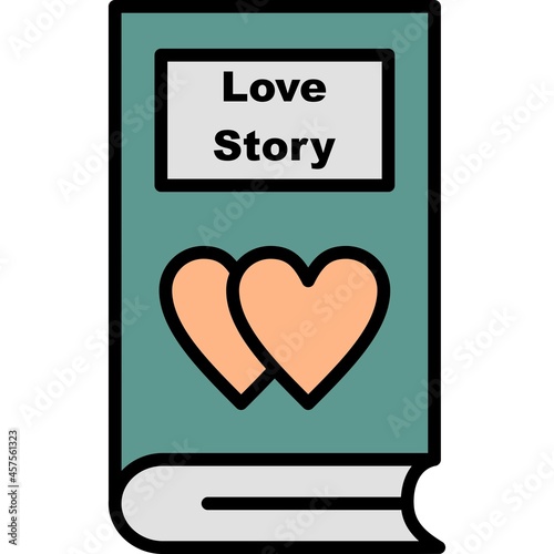 Love Story Vector Line Filled icon Design