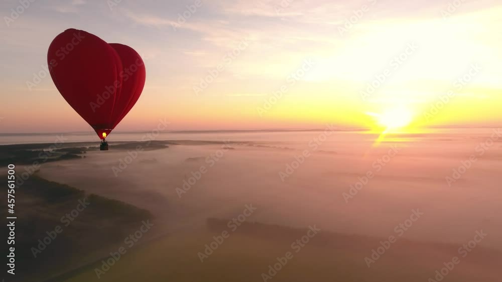 hot air balloon at dawn