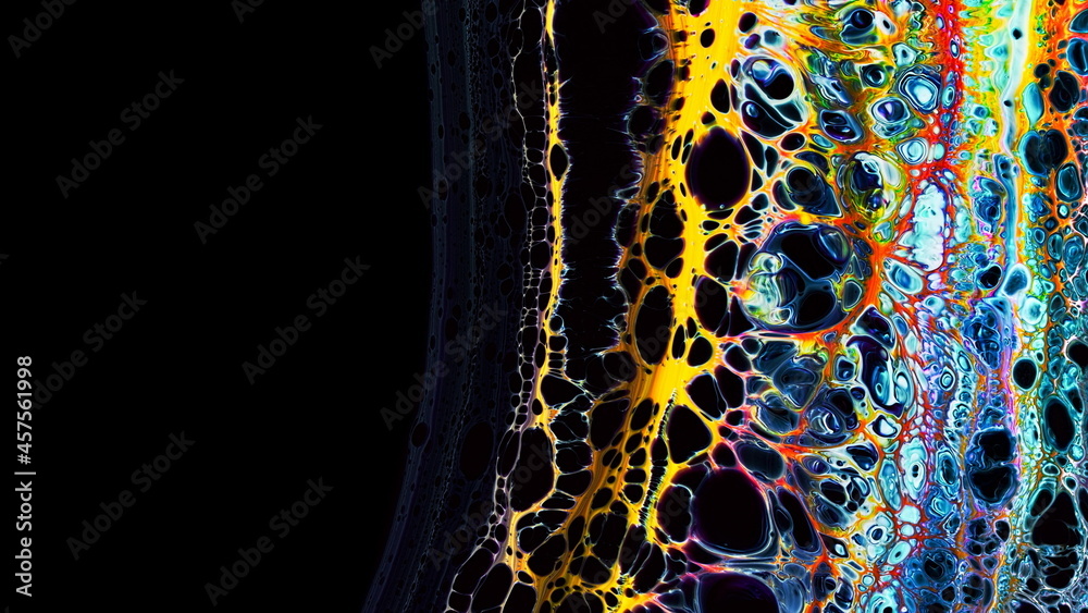 Fluide liquide art acrylic oil paints texture. Backdrop abstract mixing