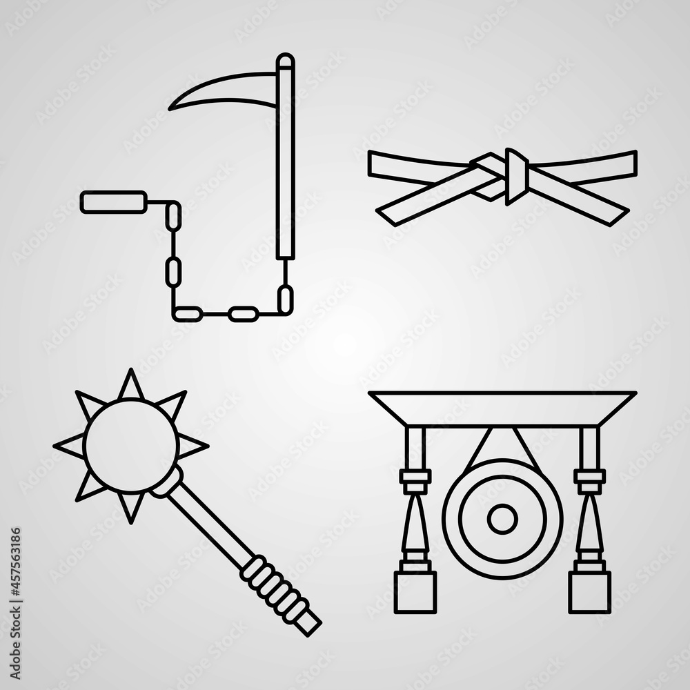 Fototapeta premium Martial Arts Icon Set Vector illustration EPS
