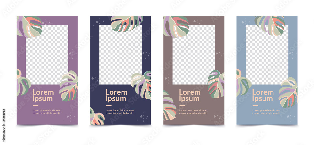 Set of abstract design templates for social media stories.