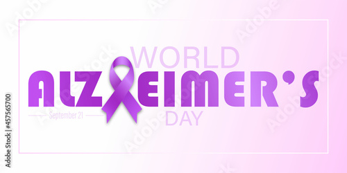 World Alzheimer’s day September 21. Symbolic Ribbon for Alzheimer disease.