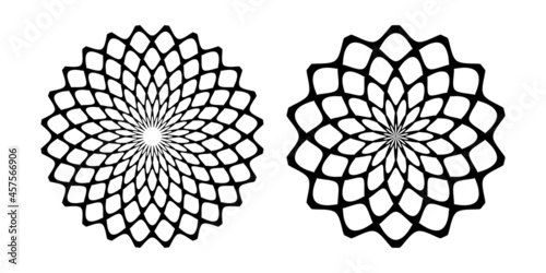 Abstract circle patterns set. Round design elements.