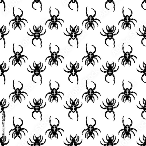 Creepy spider pattern seamless background texture repeat wallpaper geometric vector