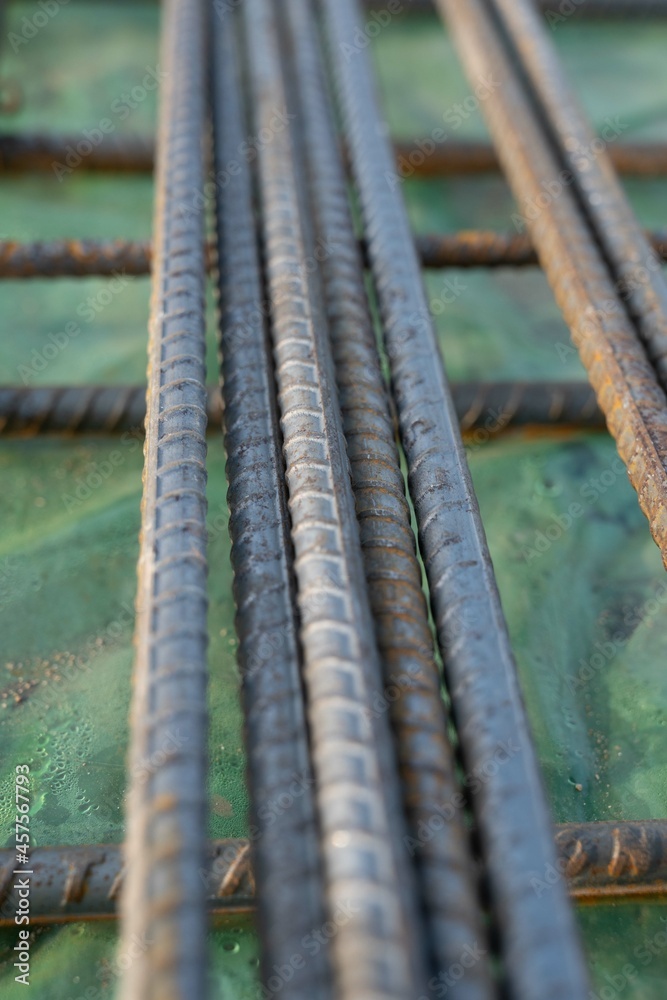 building a roof, TMT bars, roof, rod, scaffold, building, building