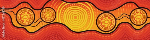 Aboriginal dot artwork landscape style