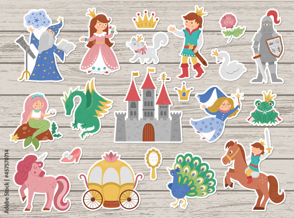 Beautiful fairy cartoon character sticker Vector Image