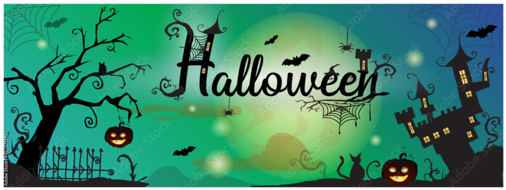 happy halloween, halloween, mystery, spider, pumpkin, autumn, black, dark, decoration, illustration, design, background, decorative, party, scary, evil, vector, october, bat, spooky, orange