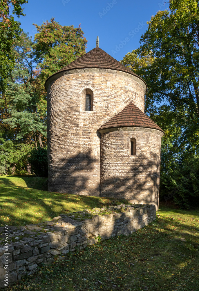 Rotunda of St. Nicholas and St. Wenceslas on the Castle Hill in Cieszyn on a summer day