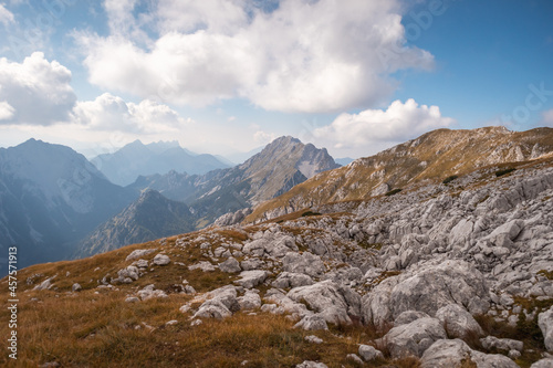 Alpine landscape with and mountain range background in summer. © 24K-Production