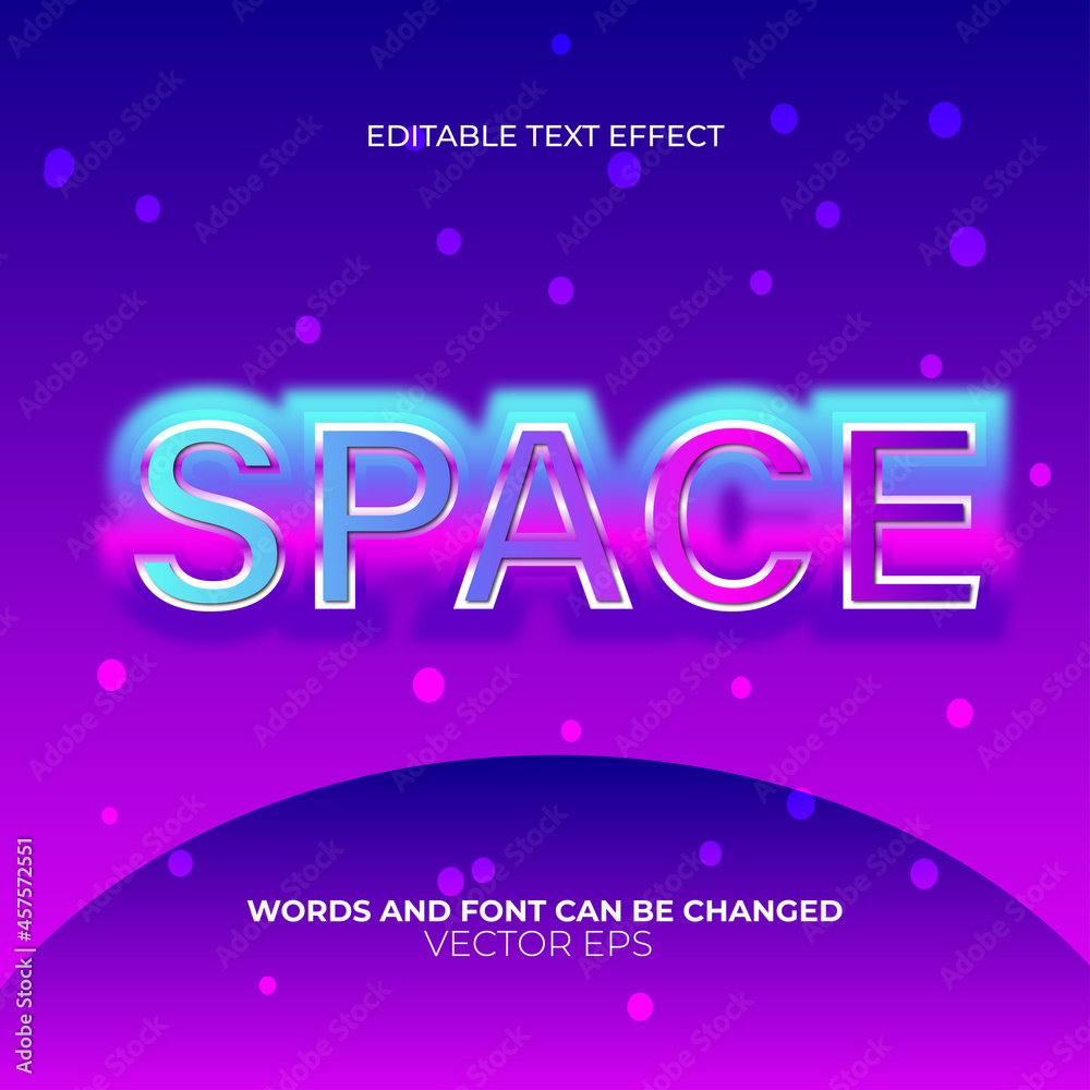 Space Text Effect Flat