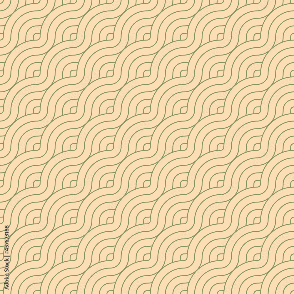 Geometric minimal japanese seamless pattern. Wavy lines in asian style. Oriental 