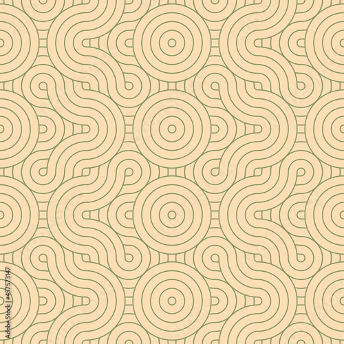 Geometric japanese seamless pattern. Wavy lines in futuristic ornament. Oriental  seigaiha  repeat background tile. seigaiha means ocean waves.