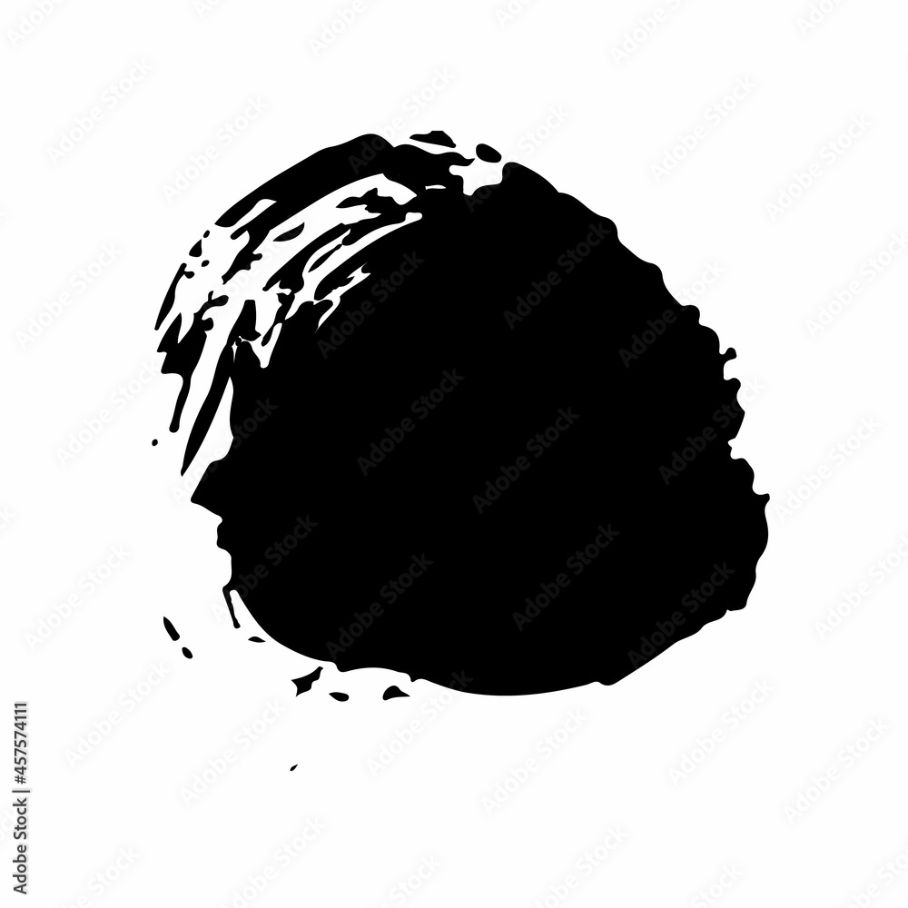 Circle Vector Abstract Round Grunge Brush Hand Drawn Texture in Black Color Sketch Simple Pattern isolated on White Background Grange Doodle Shape