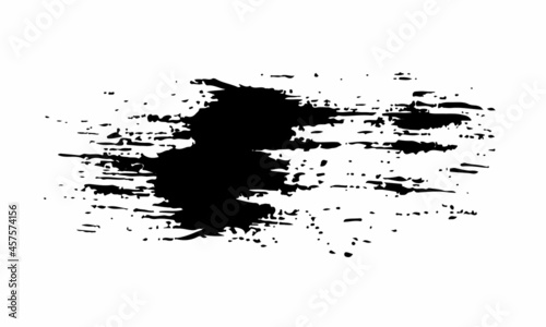 Stripe Vector Abstract Grunge Stroke Brush Hand Drawn Texture in Black Color Sketch Simple Pattern isolated on White Background Grange Doodle Shape photo