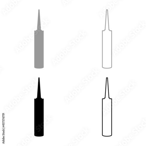 Sealant Silicone Polyurethane foam set icon grey black color vector illustration flat style image