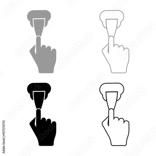 Wall putties Fix putty knife using spatula in hand arm Spackling instrument for caulk stucco set icon grey black color vector illustration flat style image