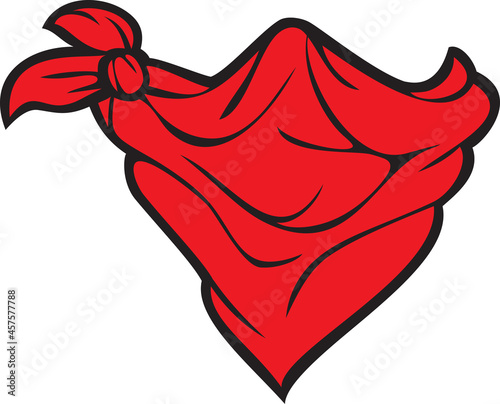 Red bandana vector illustration (cowboy scarf)