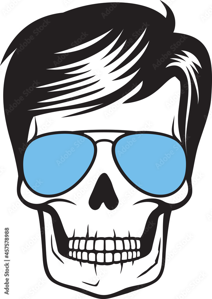 Human skull with aviator sunglasses Human skull with aviator sunglasses