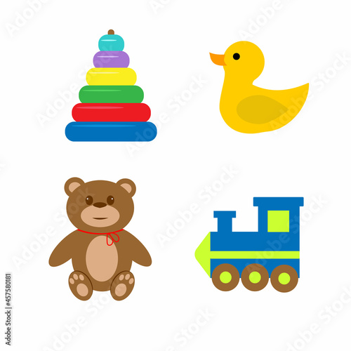 Obraz na płótnie Toys design over beige background, vector illustration w salonie