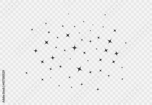 Sparkles flat stars. Shiny stardust vector elements.