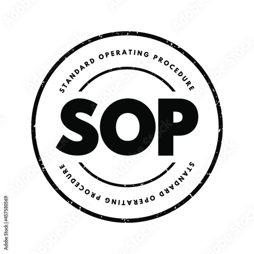 SOP - Standard Operating Procedure acronym, business concept background