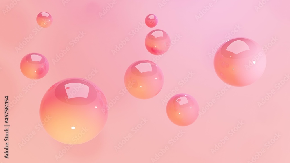 Pink Sphere bubble 3D abstraction