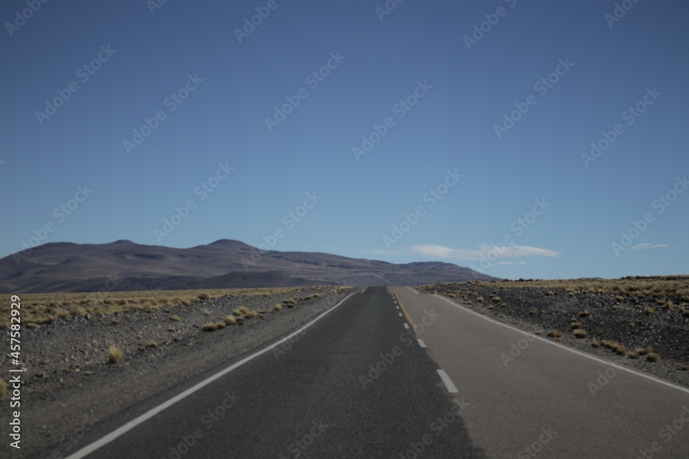 desert road in an amazing landscape