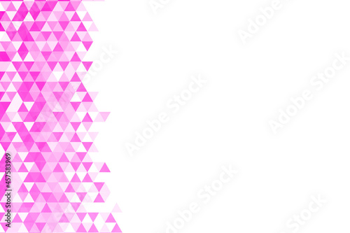 Polygonal pink mosaic background. Abstract low poly vector illustration. Triangular pattern, copy space. Template geometric business design with triangle for poster, banner, card, flyer © Alla