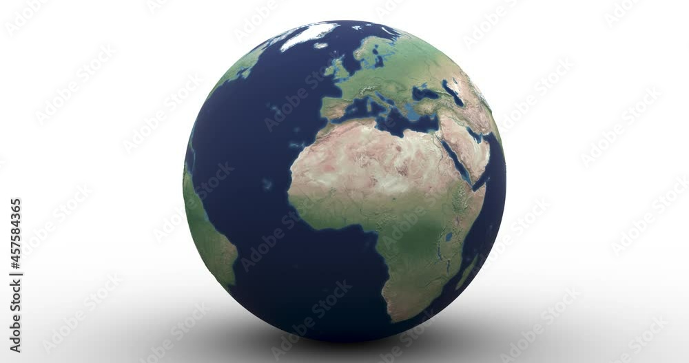 Raised relief globe drops into frame, rolls toward camera and highlights western Africa. Two versions. In-file luma matte allows you to easily recolor the infinite background. Data: NASA Raised relief globe drops into frame, rolls toward camera and highlights western Africa. Two versions. In-file luma matte allows you to easily recolor the infinite background. Data: NASA