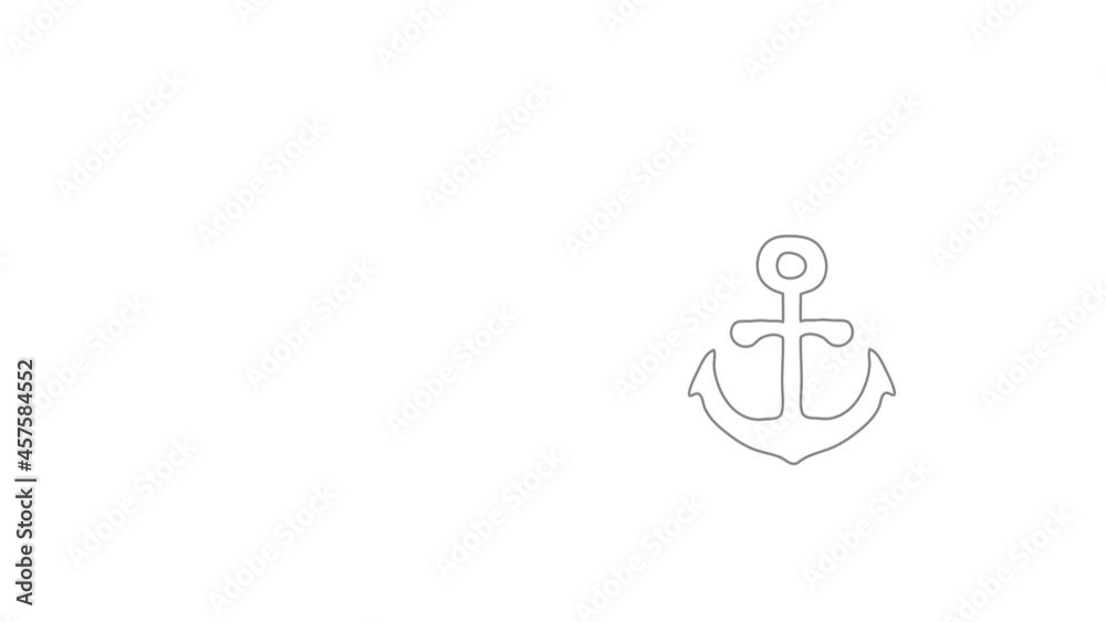 Anchor icon animation best outline object on white background Anchor icon animation best outline object on white background