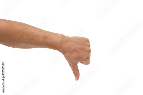 Gesture of a man hand and fingers on white background, isolate.Signs and symbols.