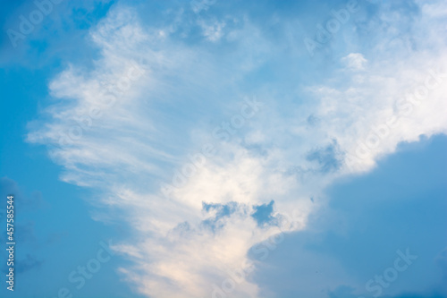 blue sky with clouds natural background. Dramatic natural scene with cloud  sky and light