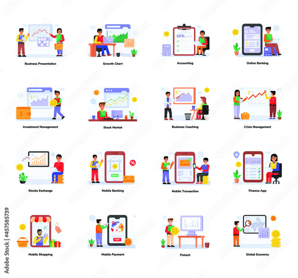Set of Business Management Flat Illustrations
Set of Business Management Flat Illustrations