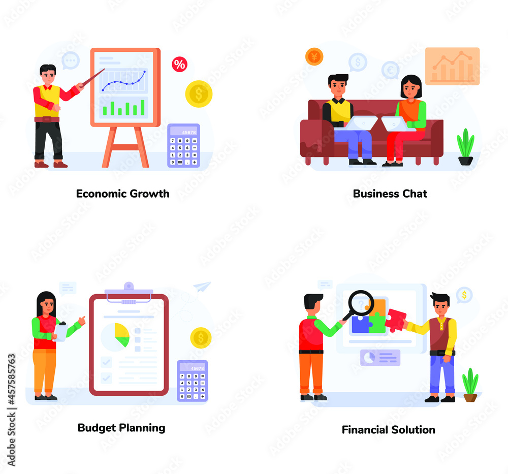 Pack of Business Flat Illustrations 

