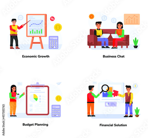 Pack of Business Flat Illustrations