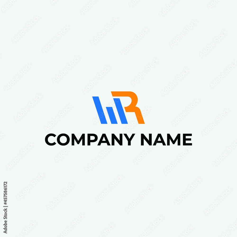 Minimal MR logo vector illustration