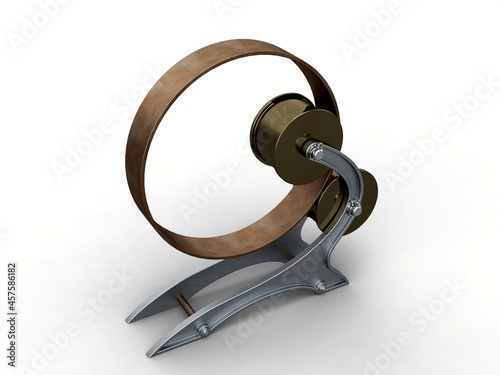 Perpetuum mobile, Woodward's wheel. 3D model.