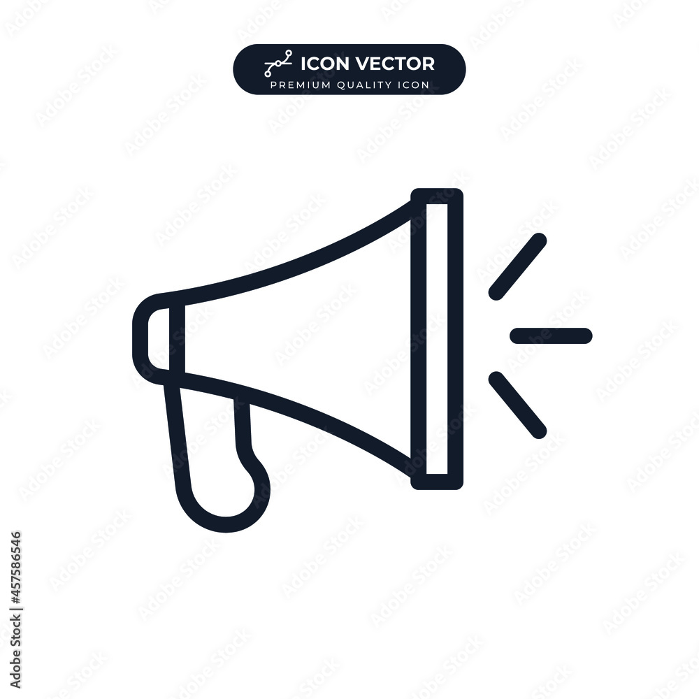 Megaphone icon symbol template for graphic and web design collection logo vector illustration Megaphone icon symbol template for graphic and web design collection logo vector illustration