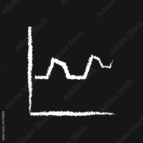 Line graph line Icon design, white chalk. Draw a picture on the blackboard. © Sudakarn