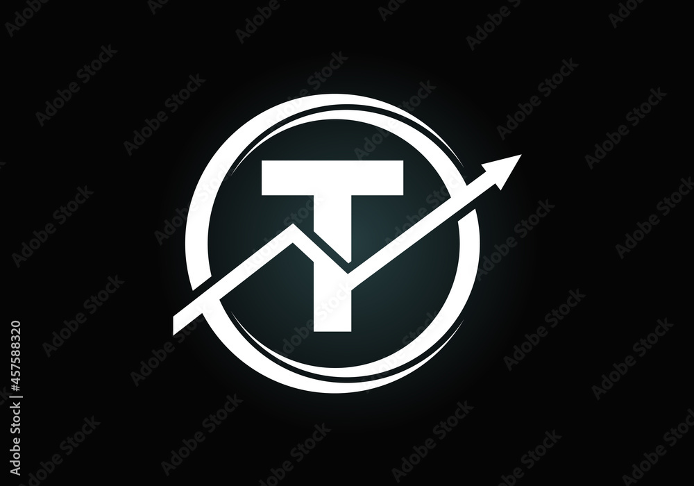 Initial T monogram alphabet symbol design incorporated with the arrow. Financial or success logo concept. Font emblem. Logo for accounting business and company identity Initial T monogram alphabet symbol design incorporated with the arrow. Financial or success logo concept. Font emblem. Logo for accounting business and company identity