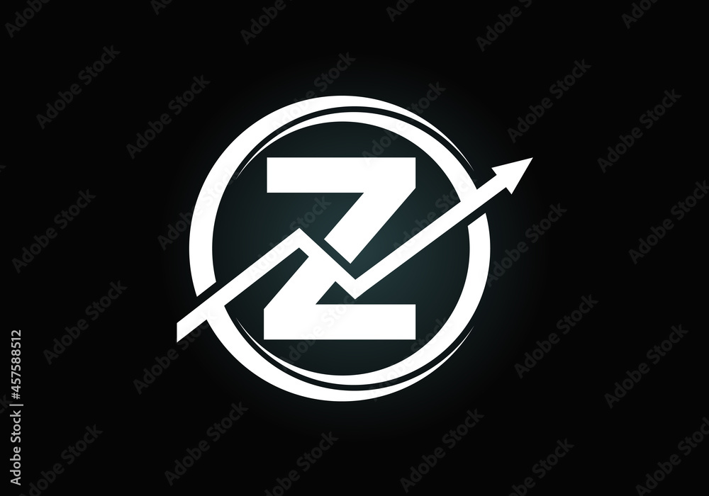 Initial Z monogram alphabet symbol design incorporated with the arrow. Financial or success logo concept. Font emblem. Logo for accounting business and company identity Initial Z monogram alphabet symbol design incorporated with the arrow. Financial or success logo concept. Font emblem. Logo for accounting business and company identity