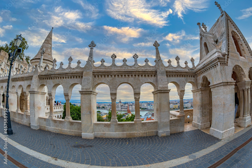 Detail of the Fisherman Bastion in Budapest, Hungary