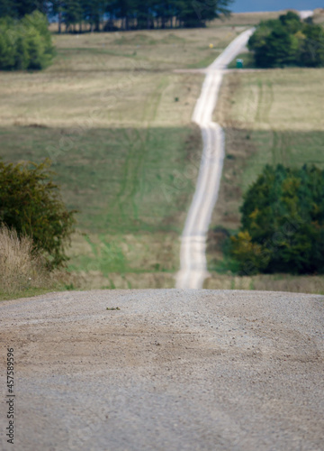 looking along the 1 mile track leading across salisbury plain up to sidbury hill Wiltshire UK photo