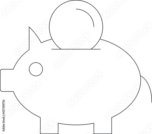 accounting piggy bank and coin